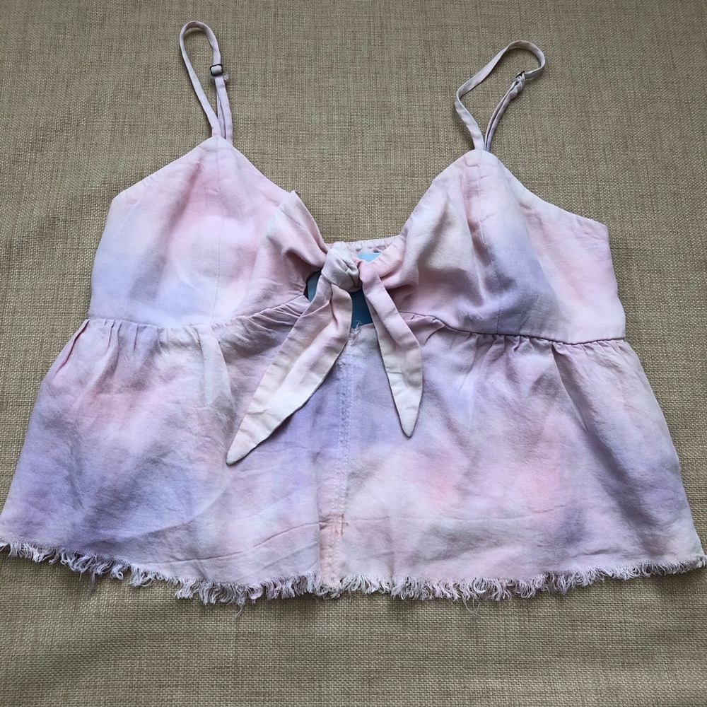Mumu Tie Dye Crop Spaghetti Strap Tank Top